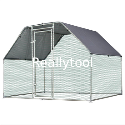 9x6ft Metal Chicken Coop Run For Farm Poultry