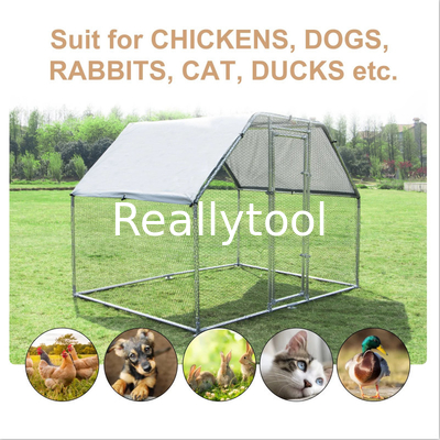 9x6ft Metal Chicken Coop Run For Farm Poultry