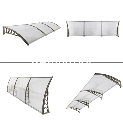 M series Door Canopy awning for door and window 200x80 cm dark gray Patio cover shelter with black support