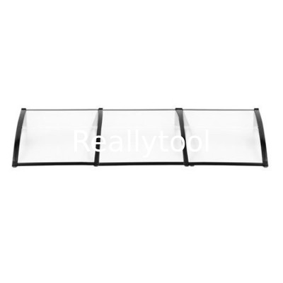 M series Door Canopy awning for door and window 200x80 cm dark gray Patio cover shelter with black support