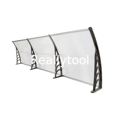 M series Door Canopy awning for door and window 200x80 cm dark gray Patio cover shelter with black support