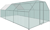 Chicken Coop Cage with Cover Galvanized Metal Walk In Chicken Cage Pen Run 10' W x 20' D x 6.67' H