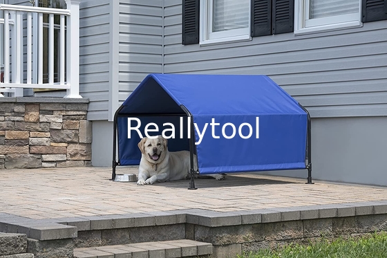 Compact and Portable Dog Shelter  4' x 4' x 3' Galvanized Steel Pet Shed in Blue Color