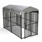 Outdoor Dog Kennel Steel Powder Coated Dog Cage with Watrerproof Cover Secure Lock for Backyard 10' x 5' x 6'