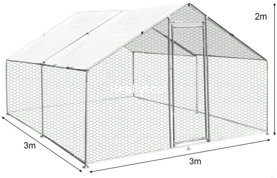 Hot Galvanized Steel Outdoor UV Protect Polyester 3x3m Chicken Run Kennel Chicken Cage