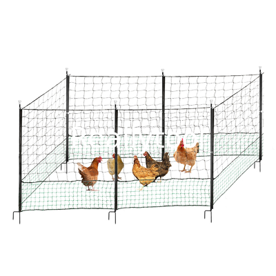 12 M Chicken Net Fence Kit With Gate Double Pointed gibt im Grün mit Glasfiberstab bekannt
