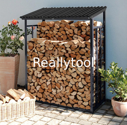 Mittleres Size135x70x165cm-Metallbrennholz-Gestell-Anthrazitgarten-Brennholz-Schutz, der Hilfe Kaminholzunterstand stapelt